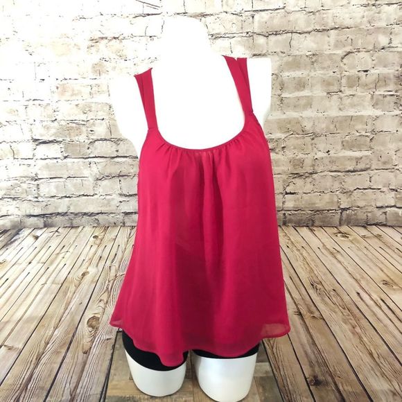 Express Tops - NWOT pink chiffon dressy tank top small